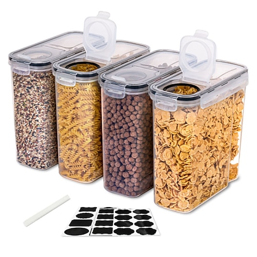 

44L Moisture-proof and Insect-proof Rice Bucket Food Storage Box PP Plastic Transparent Sealed Tank Cereal Container Storage Set Airtight Food Storage Containers Great for Flour