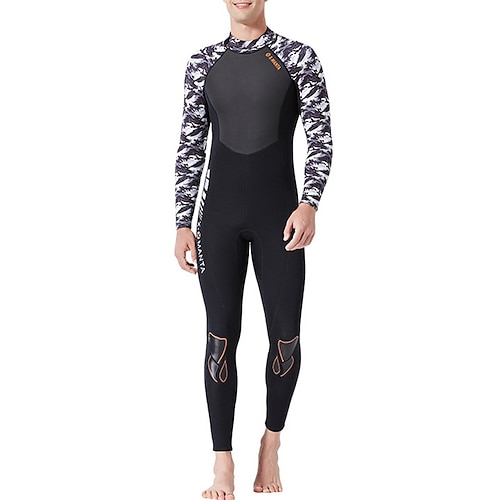 

Dive&Sail Men's Full Wetsuit 3mm SCR Neoprene Diving Suit Thermal Warm UPF50 Quick Dry High Elasticity Long Sleeve Swimming Diving Surfing Scuba Patchwork Spring Summer Winter