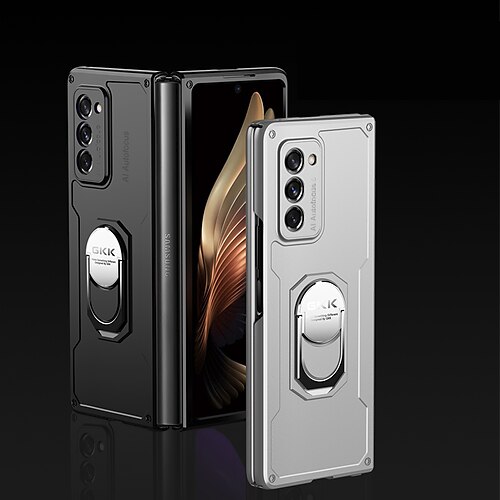 

Phone Case For Samsung Galaxy Full Body Case Galaxy Z Fold 2 Shockproof Dustproof with Stand Transparent Stainless Steel