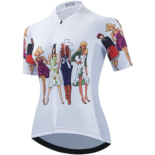 

21Grams Women's Cycling Jersey Short Sleeve Bike Top with 3 Rear Pockets Mountain Bike MTB Road Bike Cycling Breathable Quick Dry Moisture Wicking Reflective Strips White Polyester Spandex Sports