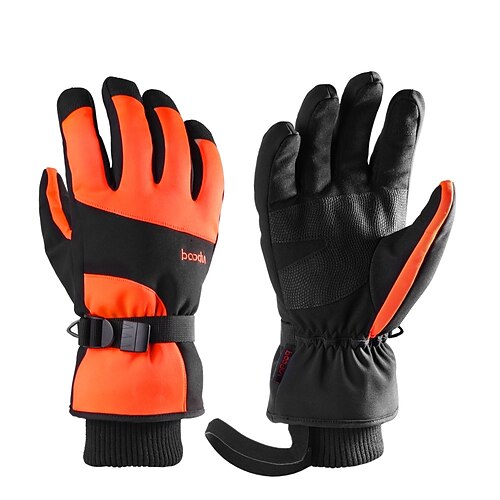 

Ski Gloves Snow Gloves for Women Men Thermal Warm Waterproof Windproof PU Leather Full Finger Gloves Snowsports for Cold Weather Winter Skiing Snowboarding