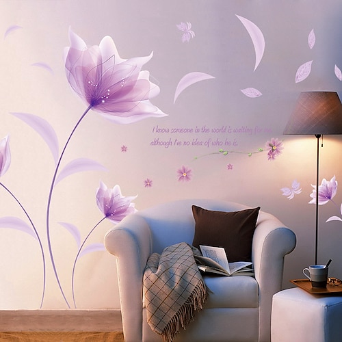 

Floral&Plants Wall Stickers Removable PVC DIY Home Decoration Bedroom Living Room Wall Decal 1pc 6090CM