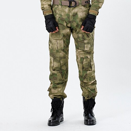 

men's tactical pants lightweight ripstop pants with eva knee pads outdoor military cargo trousers (fg camo, s)
