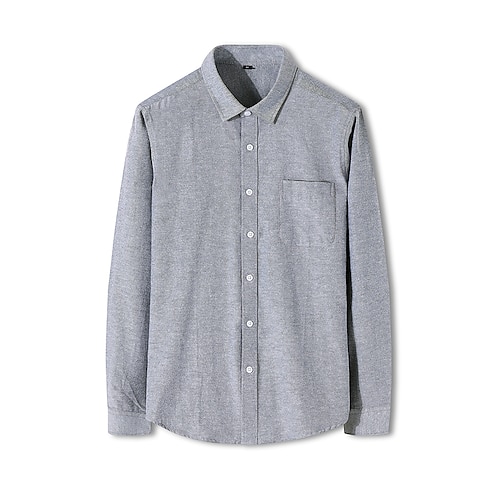 

Men's Shirt Solid Color Turndown Blue Navy Blue Gray White Black Casual Daily Long Sleeve Button-Down Clothing Apparel Basic Fashion Streetwear