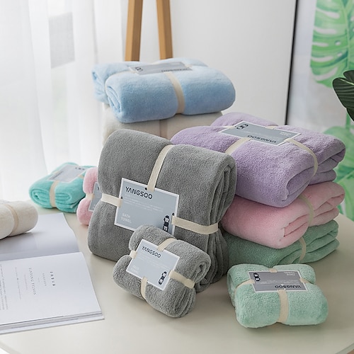 

2 Pcs 100% Cotton Premium Ring Spun Towel Set Includes 1 Pc Hand Kitchen Towel 1 Pc Bath Shower Towel Machine Washable Super Soft Highly Absorbent Quick Dry For Bathroom Hotel Spa Solid 3480 75150cm