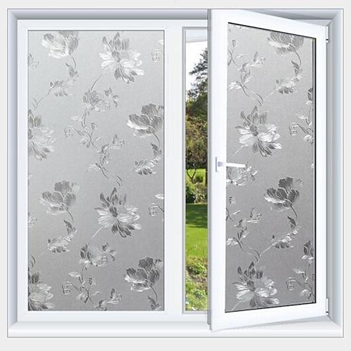 

45X100cm Glue-free Frosted Electrostatic Glass Stickers For Bathroom Windows Opaque Cellophane Anti-peep Glass Stickers For Offices