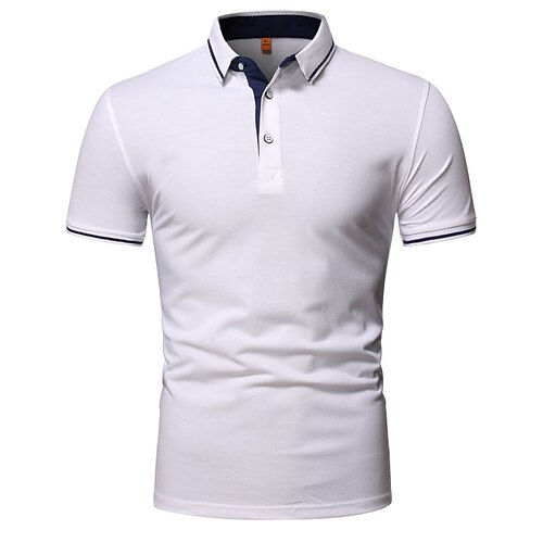 

Hombre POLO Camiseta de golf Exterior Casual Cuello Inglés Manga Corta Moda Cómodo Color sólido Plano Abotonar Verano Ajuste regular Negro Blanco Azul Marino POLO