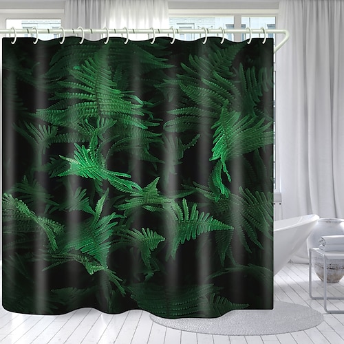 

Flowers And Green Leaves Series Digital Printing Shower Curtain Shower Curtains Hooks Modern Polyester New Design