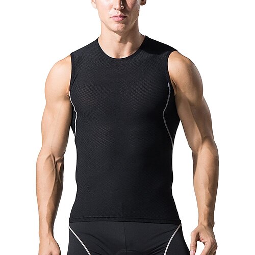 

21Grams Men's Cycling Jersey Sleeveless Bike Top with 3 Rear Pockets Mountain Bike MTB Road Bike Cycling Breathable Quick Dry Moisture Wicking Reflective Strips Navy White Black Polyester Spandex