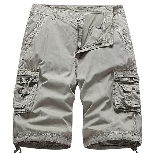 

Men's Cargo Shorts Hiking Shorts Military Summer Outdoor Ripstop Breathable Multi Pockets Sweat wicking Shorts Bottoms 6 Pockets Knee Length Dark Grey Black Cotton Hunting Fishing Climbing 30 32 34