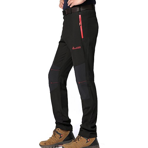 

Men's Fleece Lined Pants Hiking Pants Trousers Softshell Pants Winter Outdoor Thermal Warm Waterproof Windproof Fleece Lining Pants / Trousers Bottoms Army Green Grey Black Fishing Climbing Running L