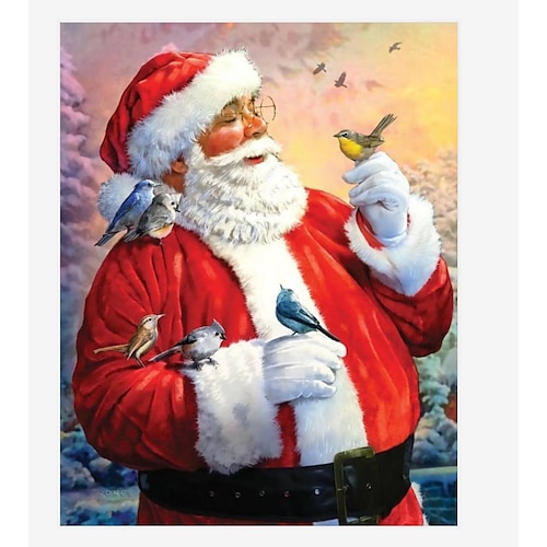 

Christmas Snowman Santa Claus Wall Art Canvas Prints Painting Artwork Picture Home Decoration Decor Rolled Canvas No Frame Unframed Unstretched