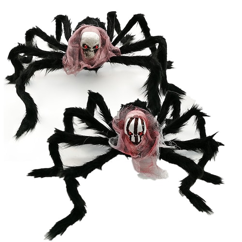 

Halloween Decoration Spider Ghost Festival Horror Prop Simulation Skull Big Spider 75cm Plush Spider Toy