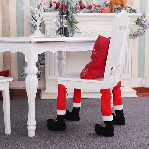 

Christmas Chair Foot Cover Stool Table Foot Cover Restaurant Bar Decoration Supplies Christmas Decoration Supplies 1PC