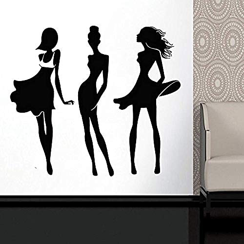

wall decal window sticker beauty salon woman face fashion style clothing boutique dress black dress model hatgmi20