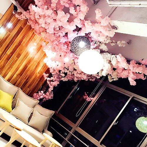 

Imitation Cherry Blossom Branch Peach Blossom Branch Wedding Cane Interior Wall Decoration Plastic Silk Flower Living Room Vine Cherry Tree