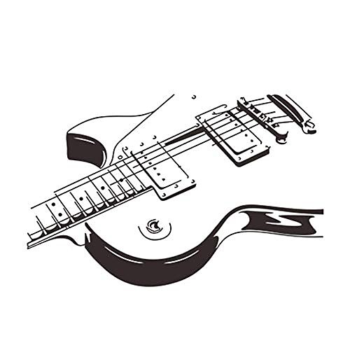 

self-adhesive musical guitar pvc wall sticker music room bedroom decoration mural art decal wall decor black