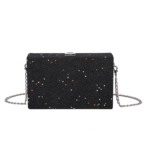 

Women's Evening Bag Chain Bag Evening Bag Polyester Sequin Chain Solid Colored Party Wedding Blue White Black Purple