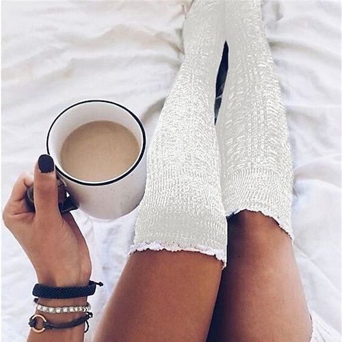 

Women's 1 Pair Socks Stockings Slipper Socks Fashion Comfort Cotton Solid Colored Warm Winter Fall Wine Dark Gray Gray