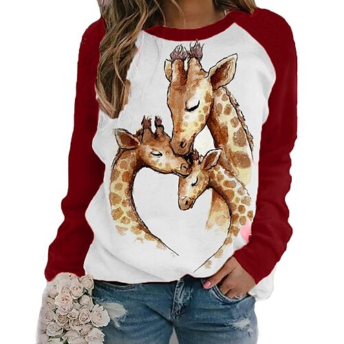 

Women's Sweatshirt Pullover Basic Streetwear Army Green Orange Red Casual Long Sleeve S M L XL XXL 3XL