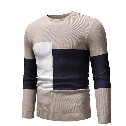 

Men's Sweater Pullover Sweater Jumper Knit Knitted Solid Color Crew Neck Stylish Party Daily Clothing Apparel Winter Fall Black Brown XXS XS S