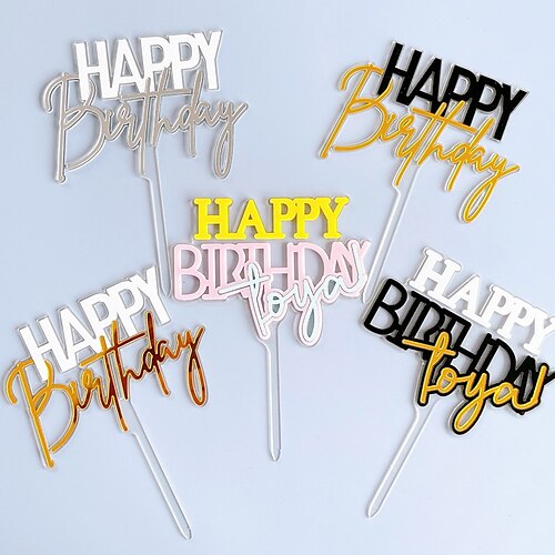 

25pcs Cake Topper colored Happy Birthday Cake Topper Cake Decoration Supplies