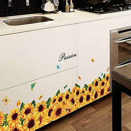 

removable sunflower wall sticker for kitchen wall sticker diy art vinyl decal 50x70cm