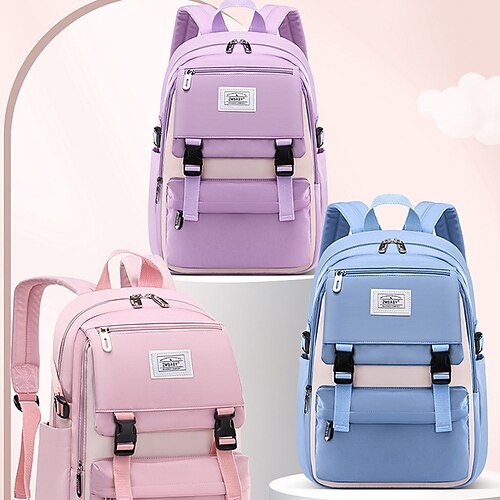 

School Backpack Bookbag For Student Large Capacity Water Resistant Adjustable Shoulder Straps Polyester with Multiple Pockets Oxford Cloth School Bag Satchel