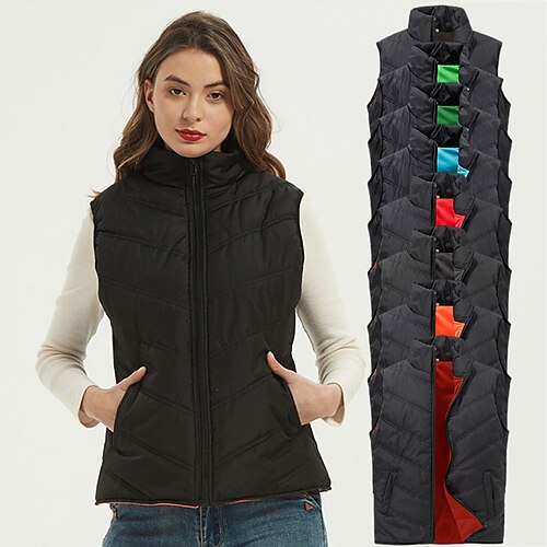 

Women's Fishing Vest Hiking Vest Hiking Fleece Vest Winter Jacket Trench Coat Top Outdoor Thermal Warm Quick Dry Lightweight Breathable Autumn / Fall Winter Spring Solid Color Dark Grey Black / Red