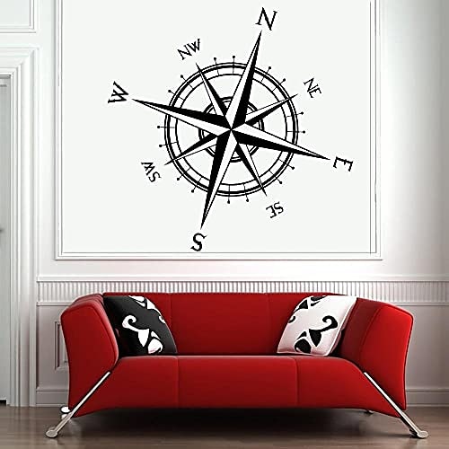 

the captain compass wall sticker vinyl ceiling decal medallion world map art mural home decor nautical sticker 108x99cm