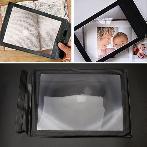 

2pcs Large Reading 3X Magnifier Big A4 Full Page Sheet Magnifying Glass Book Reading Lens Page Reading Glass Lens Magnification