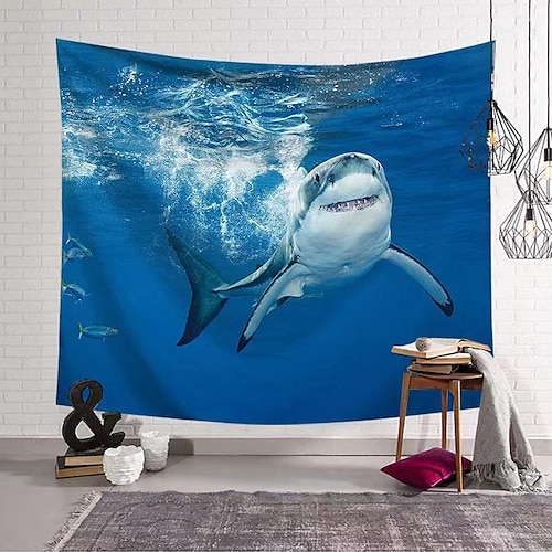

Wall Tapestry Art Decor Blanket Curtain Hanging Home Bedroom Living Room Decoration Polyester Shark