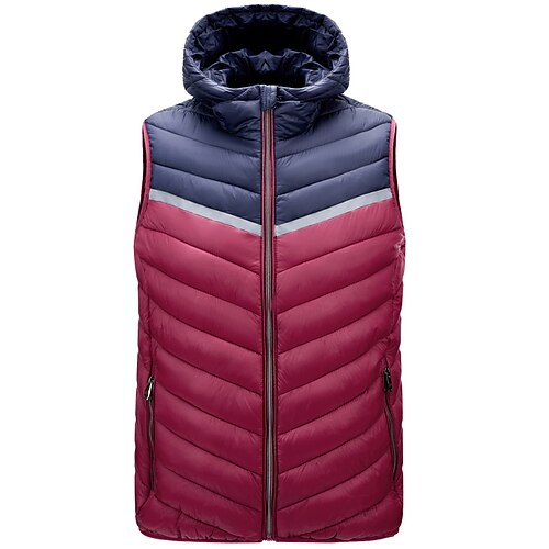 

Men's Puffer Vest Outdoor Casual Date Casual Daily Office & Career Color Block Outerwear Clothing Apparel Wine Black Green