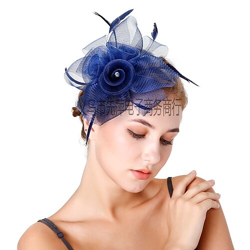 

Femme Chapeau Chapeau de seau Chapeau de Fête Noir Rose Claire Fuchsia Mariage Soirée Occasion spéciale Maille Fleur Plumes Portable Respirabilité Mariage