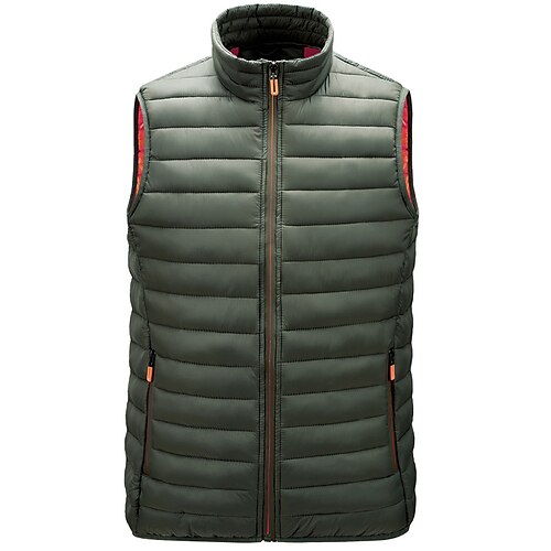 

Men's Puffer Vest Outdoor Casual Date Casual Daily Office & Career Solid / Plain Color Outerwear Clothing Apparel Wine Black Green