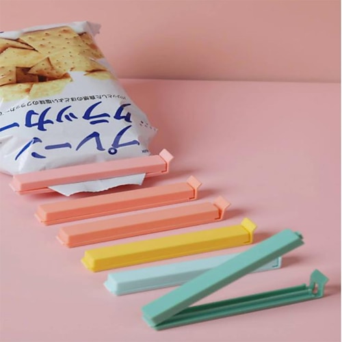 

6 pcs of Food Sealing Clip Plastic Bag Sealing Clip Fresh-keeping Snack Food Clip Tea Sealing Clip Mixed Color Packaging