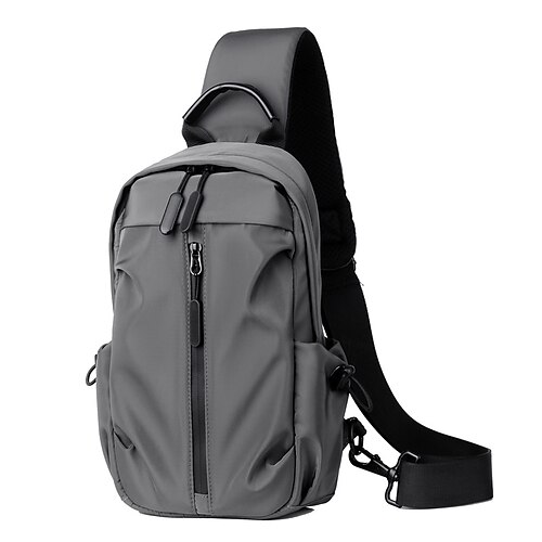

Men's Unisex Sling Shoulder Bag Nylon Zipper Solid Color Daily Office & Career Black Blue Grey