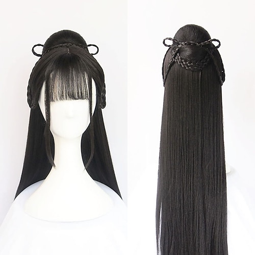 

Vintage Wig Chinese Ancient Style Wig Modelling Wig Hanfu Multi-Purpose Ancient Costume Whole Wig Cap Custom Product