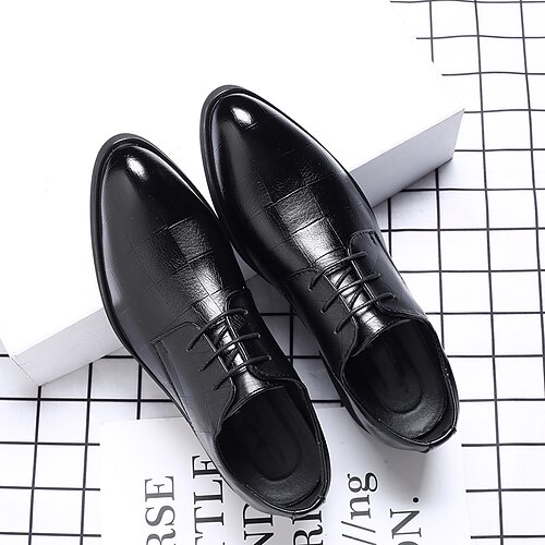 

Men's Oxfords Daily Office & Career Walking Shoes PU Waterproof Wear Proof Black Brown Fall Spring