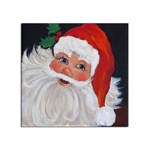 

Christmas Oil Painting Handmade Hand Painted Wall Art Modern Santa Claus Holiday Home Decoration Decor Rolled Canvas No Frame Unstretched