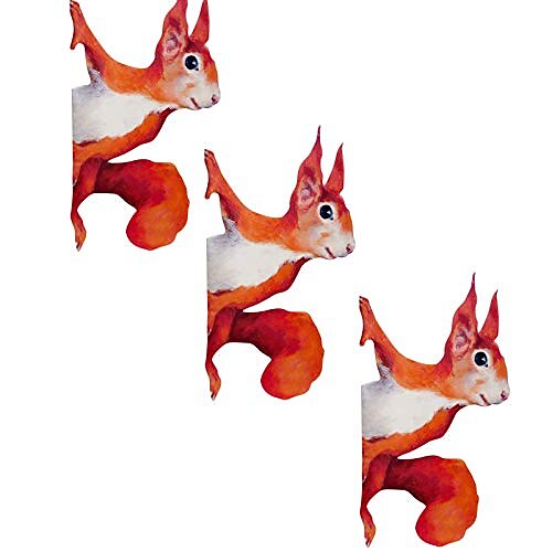 

1/3/5pcs peeping squirrel wall decal, woodland animals wall decal, darkduke sunny decals forest animals all decal, woodland stickers for walls and windows, removable fabric kids wall sticker