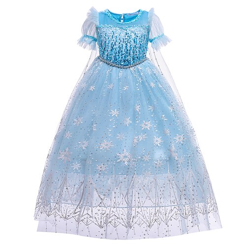 

Meninas Vestido A Line Manga Curta Lantejoula Cor Sólida Gráfico impresso em 3D Vestidos Estilo bonito Altura dos Joelhos Poliéster Vestido Infantil Aniversário Casual Delgado Com Transparência