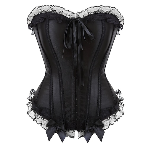 

Women's Women Female Normal Lace Basic Bow Sexy Shapewear Corsets Sexy Lingerie - Polyester Date Valentine's Day Solid Colored Corset Black S M L