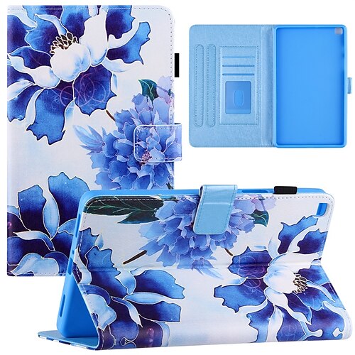 

Tablet Case Cover For Samsung Galaxy Tab A7 S6 Lite A 8.0"" Galaxy Tab S7 11'' (2020) Card Holder with Stand Flip Graphic Flower PU Leather