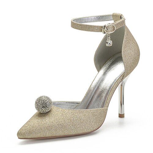

Femme Chaussures de mariage Mariage Talons de mariage Chaussures de mariée Chaussures de demoiselle d'honneur Strass Paillette Brillante Talon haut Talon à bride cheville Bout pointu Gleit Lanière de