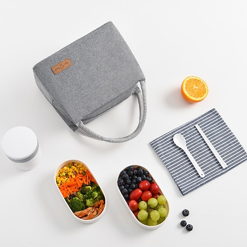 

Leakproof Reusable Insulated Cooler Lunch Bag Picnic Hiking Beach Lunch Box Outdoor Portable Lunch Bag Aluminum Film Insulation Lunch Box Bag Portable Lunch Bag for Meal Prep