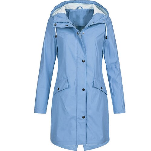 

Women's Plus Size Winter Coat Trench Coat Pocket Plain Work Going out Long Sleeve Shirt Collar Long Fall Spring Black Pink Yellow XL XXL 3XL 4XL 5XL