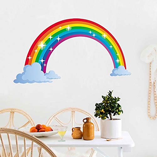 

Regenbogen Wandtattoo Kinder Wandtattoo Kinderzimmer Wohndeko Schlafzimmer Wanddeko DIY Heimdeko Schlafzimmer Wohnzimmer Wanddeko (mehrfarbig, 73 x 40 cm)