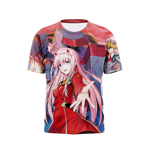 

Inspired by Darling in the Franxx Cosplay Cartoon Manga Back To School Print Harajuku Graphic Kawaii T-shirt For Men's Women's Adults' 3D Print 100% Polyester