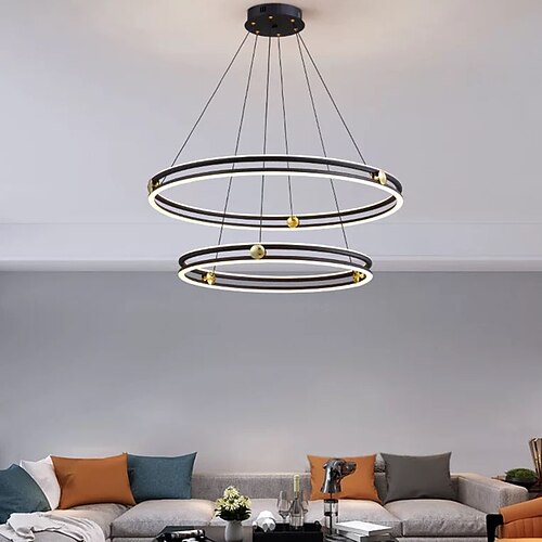 

led vedhæng 60 cm lanterne desgin vedhæng lys metal malet finish moderne 220-240v